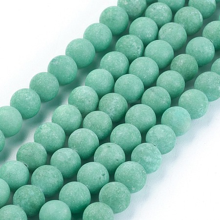 Natural White Jade Beads Strands G-L492-15-6mm-1