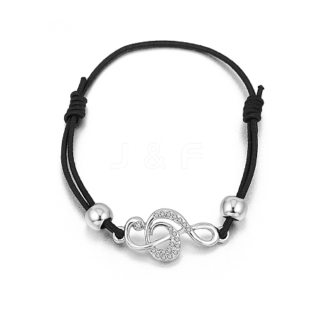 Alloy with Rhinestone Musical Note Link Bracelet PW-WG50083-02-1