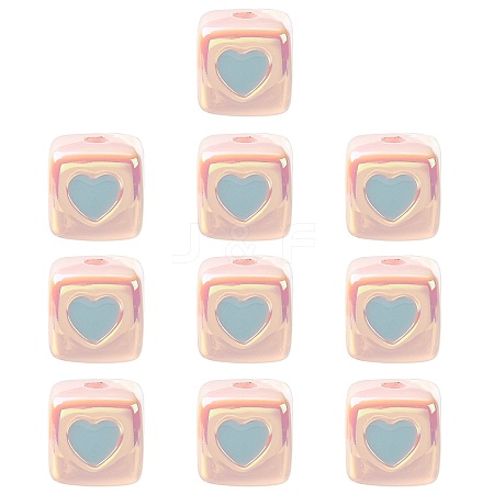 10Pcs Opaque Acrylic Enamel Beads ACRC-FS0001-02E-1