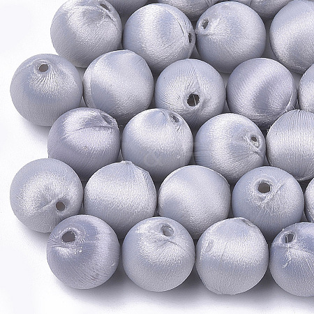 Polyester Thread Fabric Covered Beads WOVE-T007-20mm-08-1