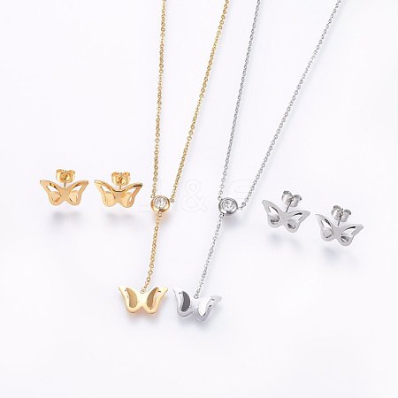 304 Stainless Steel Jewelry Sets SJEW-H137-10-1