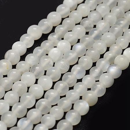Natural White Moonstone Beads Strands G-P335-04-10mm-1