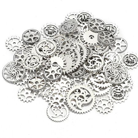 20Pcs Tibetan Style Alloy Gear Pendants TIBEP-FS0001-03AS-1