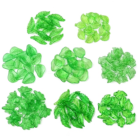 120Pcs 8 Styles Transparent Acrylic Pendants OACR-FS0001-71-1