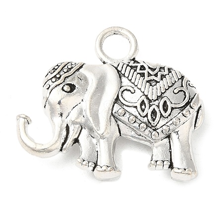 Elephant Tibetan Style Alloy Pendants TIBEP-R344-54AS-LF-1