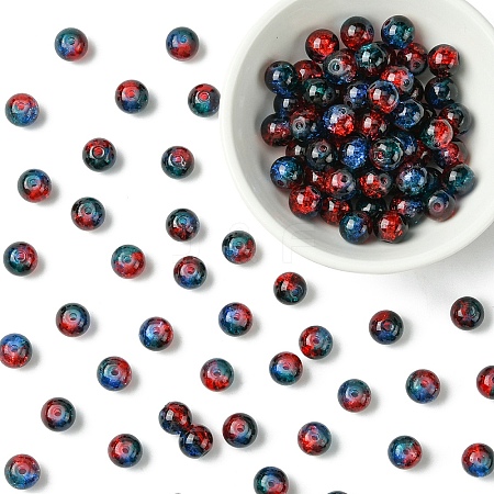 100Pcs Crackle Glass Beads CCG-YW0001-19A-10-1
