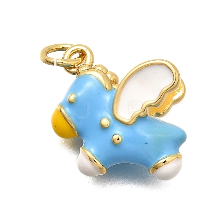 Brass Enamel Pendants KK-C087-09G-01-1