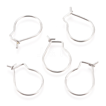 304 Stainless Steel Hoop Earrings Findings STAS-H436-02S-1