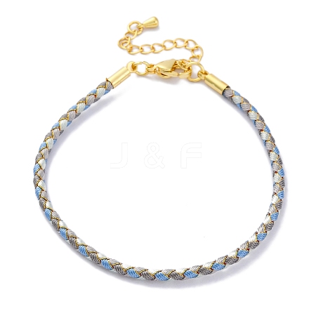 Polyester Cord Braided Bracelet Makings MAK-Z003-01G-17-1