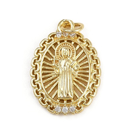 Brass Micro Pave Cubic Zirconia Pendants KK-D409-49G-02-1