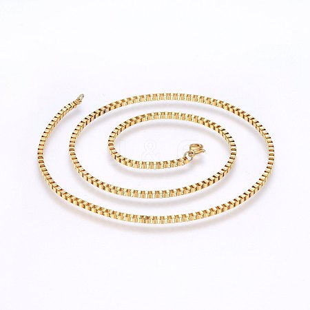 304 Stainless Steel Box Chain Necklaces NJEW-F226-05G-05-1