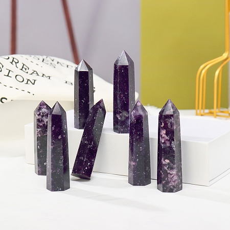 Tower Natural Lepidolite/Purple Mica Stone Home Display Decoration PW-WG15957-02-1