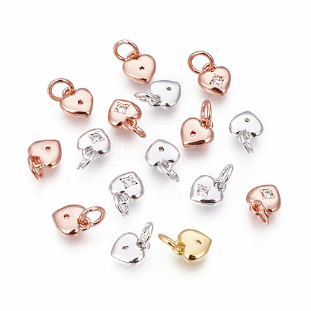 Brass Micro Pave Cubic Zirconia Charms ZIRC-F095-04-1