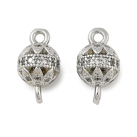 Brass Micro Pave Cubic Zirconia Connector Charms KK-U056-03P-1