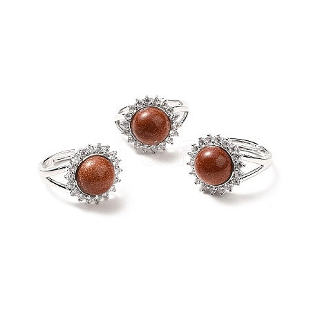 Synthetic Goldstone Adjustable Rings RJEW-P043-02P-19-1