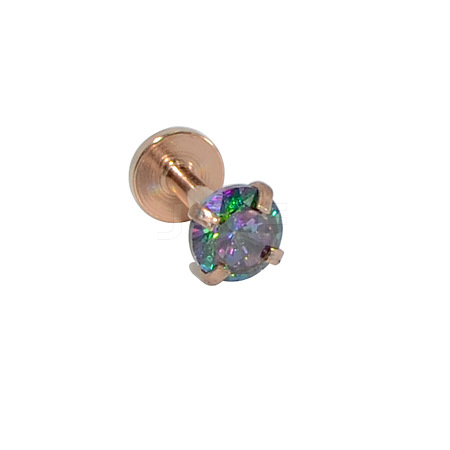 304 Stainless Steel Colorful Synthetic Opal Threadless Labrets For Women Men WGF4990-52-1