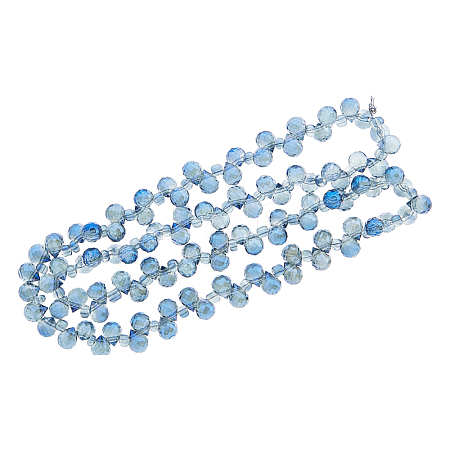 Full Rainbow Plated Electroplate Transparent Glass Beads Strands EGLA-FI0001-02-1