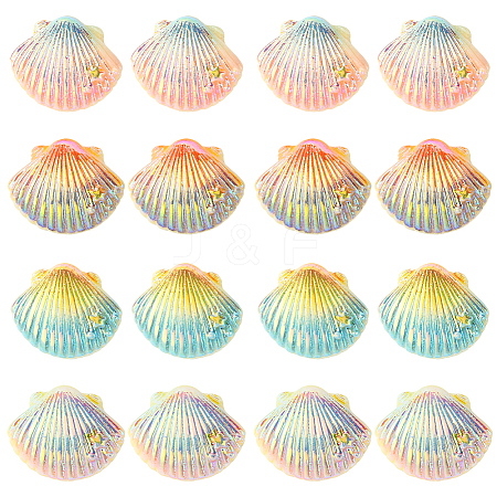 40Pcs 4 Colors Opaque Resin Cabochons CRES-SC0003-11-1