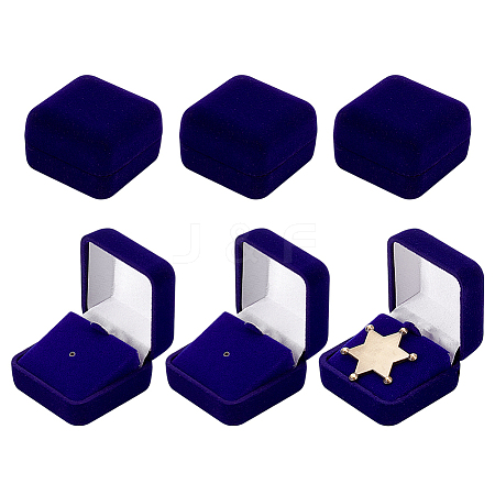 Plastic Cover with Velvet Brooch Packing Boxes VBOX-WH0012-08A-1