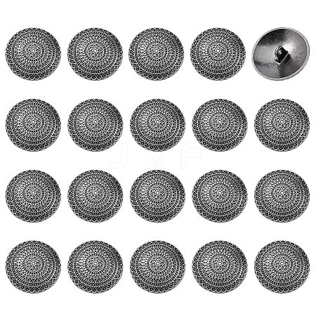 20Pcs Alloy Shank Buttons BUTT-FH0001-036B-1