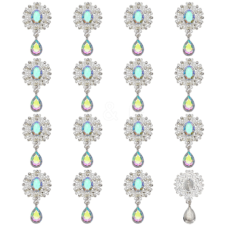 16Pcs Alloy Rhinestone Cabochons FIND-FG0004-26C-1