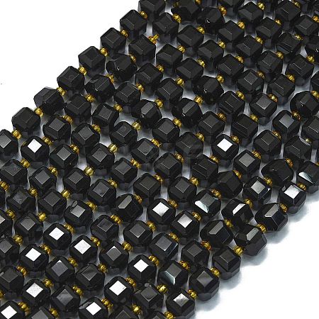 Natural Black Onyx(Dyed & Heated) Beads Strands G-K389-A52-01-1