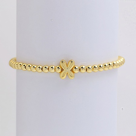 Brass Beaded Stretch Bracelets for Women FS-WG560D0-24-1