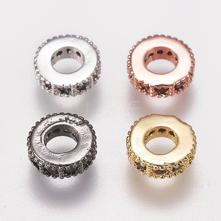 Brass Micro Pave Cubic Zirconia Bead Spacers ZIRC-K074-12-01-1