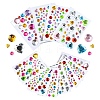 8 Sheets 4 Styles Acrylic Rhinestone Self-Adhesive Stickers AJEW-YW0001-32-1