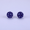 Printed Round with Star Pattern Silicone Focal Beads SI-JX0056A-103-1