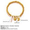 304 Stainless Steel and Pink Glass Charm Round Beaded Stretch Bracelets for Women WGE1DD1-02-1