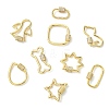 9Pcs 9 Styles Brass Micro Pave Clear Cubic Zirconia Screw Carabiner Lock Charms KK-CJ0004-25-8
