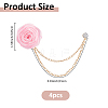4Pcs Polyester Rose Flower Lapel Pin Backs JEWB-FH0002-09A-2