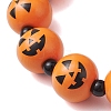 3Pcs 3 Styles Halloween Wood & Acrylic Round Beaded Stretch Bracelet Sets BJEW-JB10834-4