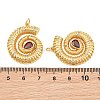 Brass Micro Pave FireBrick Cubic Zirconia Pendants CU-CBA3297-02G-3