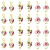15Pcs 3 Styles Printed Handmade Porcelain Pendants PALLOY-YW00194-1