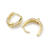 Brass Micro Pave Clear Cubic Zirconia Hoop Earring Findings EJEW-K245-20G-2