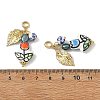 Handmade Porcelain & Natural Cultured Freshwater Pearl & Brass & 201/304 Stainless Steel Pendants PALLOY-JF05914-3
