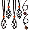 6Pcs 2 Colors Adjustable Braided Waxed Cord Macrame Pouch Necklace Making NJEW-SZ0001-49-1