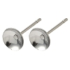 Tarnish Resistant 304 Stainless Steel Post Stud Earring Findings STAS-R063-50-1