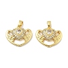Heart Wings Brass Micro Pave Cubic Zirconia Pendants KK-M325-16C-G-1