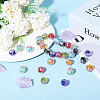 28Pcs 7 Colors Luminous Handmade Gold Sand Lampwork Beads LAMP-GL0002-02-5