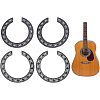 SUPERFINDINGS 4Pcs 2 Colors Waterproof PVC Flower Pattern Classical Guitar Sound Hole Ring Mouth Wheel Sticker DIY-FH0003-07-1