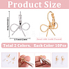 10 Piars 2 Colors Bowknot Brass Laverback Earrings for Women EJEW-SC0001-92-2