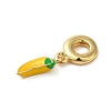 Rack Plating Brass Yellow Enamel Fruit European Dangle Charms KK-P279-36G-2