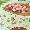 100Pcs 4 Styles Baking Paint Transparent Glass Bead Caps DGLA-TA0001-48-5