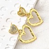 Hollow Heart Brass Micro Pave Clear Cubic Zirconia Dangle Stud Earrings EJEW-Z099-02G-02-3