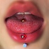 304 Stainless Steel with Acrylic Round Ball Straight Barbell Tongue Rings FS-WG99CB2-08-1