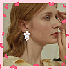 1 Pair Alloy Flower Dangle Stud Earrings EJEW-SP0001-18-5