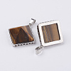 Natural Tiger Eye Pendants G-E442-02D-2